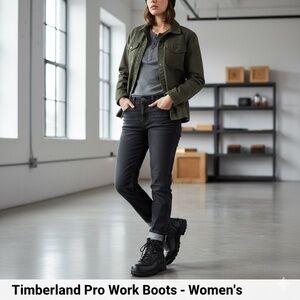 TIMBERLAND PRO TITAN Alloy Safety Toe Work Boot Women's Size 6M Black Leather